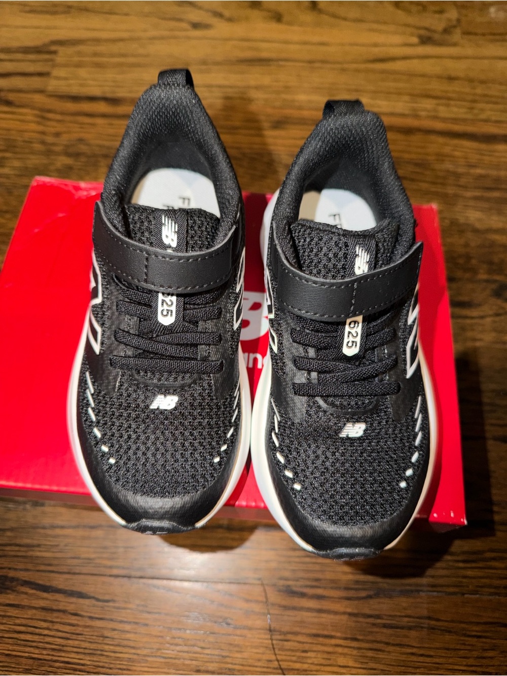 New Balance Black and White Kids' Easy-On Athletic Sneakers